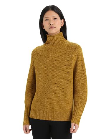 Icebreaker Merino Seevista Funnel Neck Tröjor Dam Guld | SE 1321XYUF